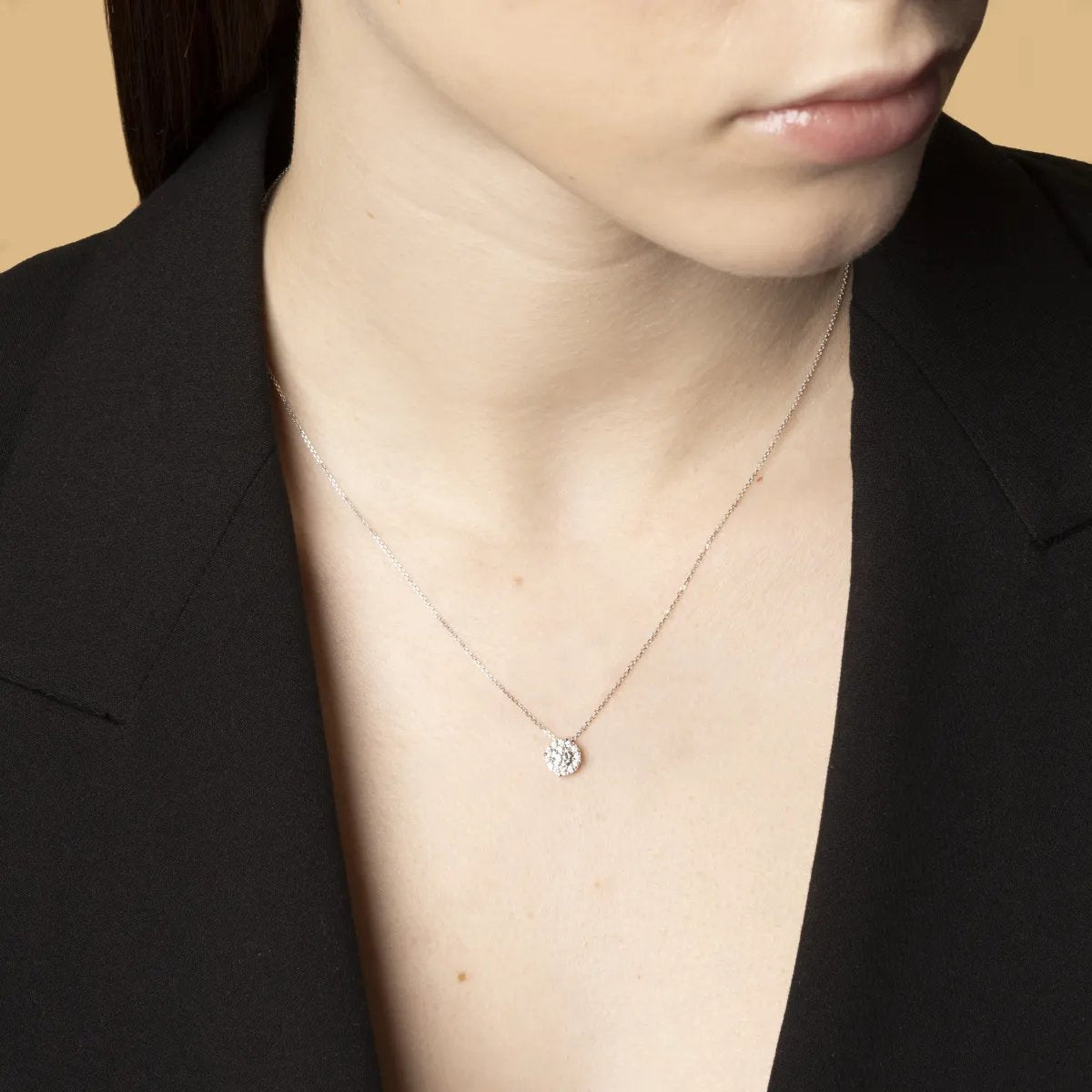 White Gold Set (earrings + necklace) with cubic zirconia