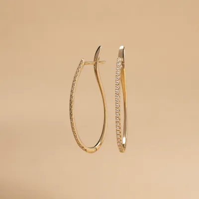 Yellow gold earrings with cubic zirconia