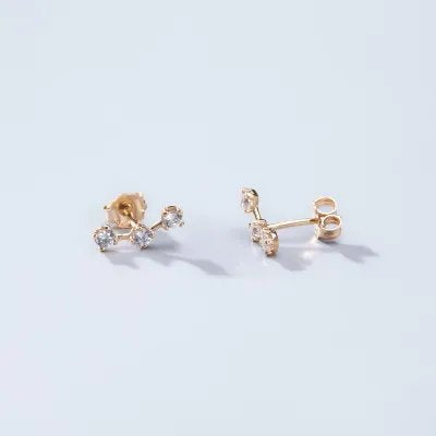 Yellow gold earrings with zirconia