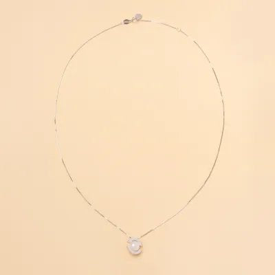 White gold "Aurora" necklace with pearl