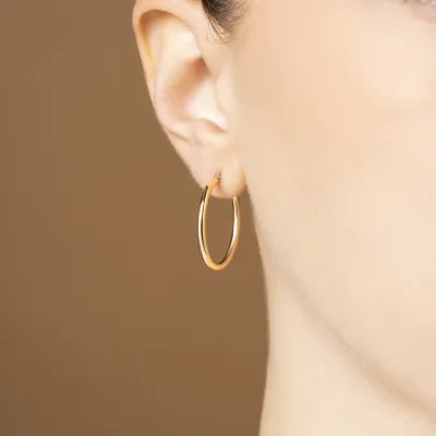 Yellow gold hoop earrings
