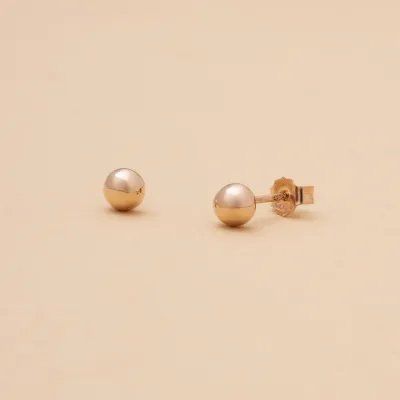 Rose gold sphere earrings