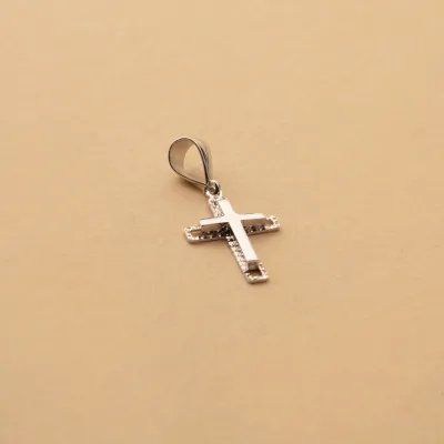 White gold small cross pendant