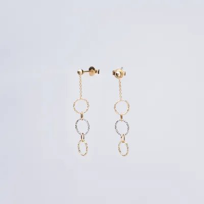 Lightweight yellow and white gold hoop earrings