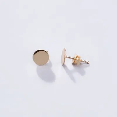 Round yellow gold earrings