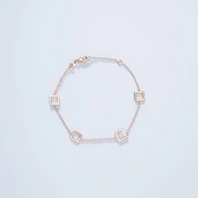 Yellow gold bracelet with zirconia