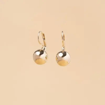Yellow gold ball earrings