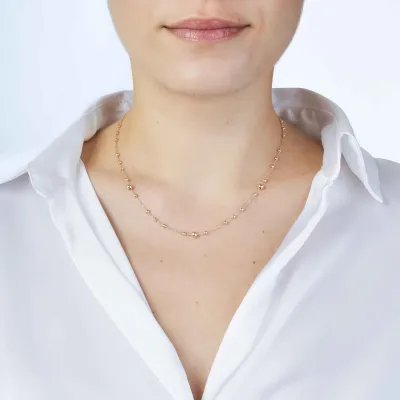 Yellow gold necklace with balls