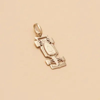 Yellow gold race car pendant