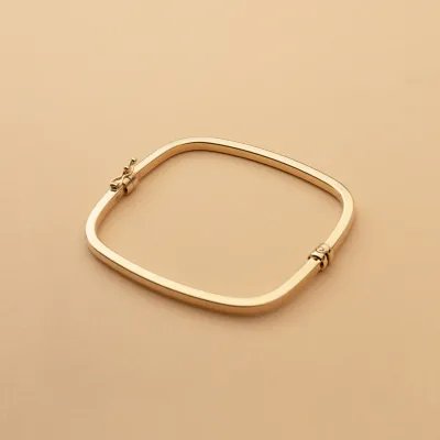 Yellow gold squared bangle bracelet