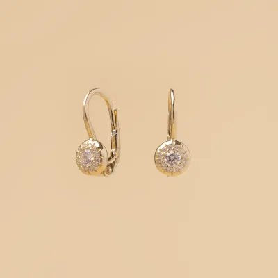 Yellow gold monachella earrings with zirconia
