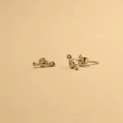 Yellow gold sol key earrings without stones