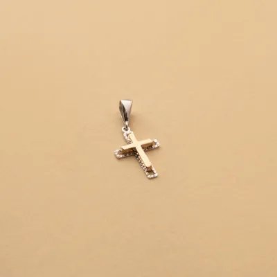 Bicolor small cross pendant
