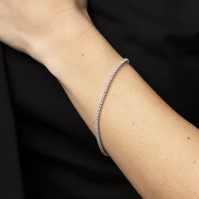 White gold tennis bracelet with cubic zirconia