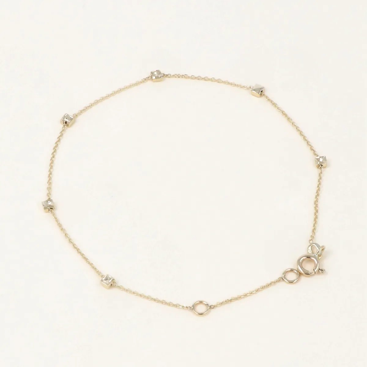 Lightweight yellow gold necklace and bracelet set