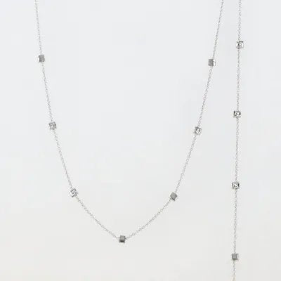 Lightweight white gold necklace and bracelet set