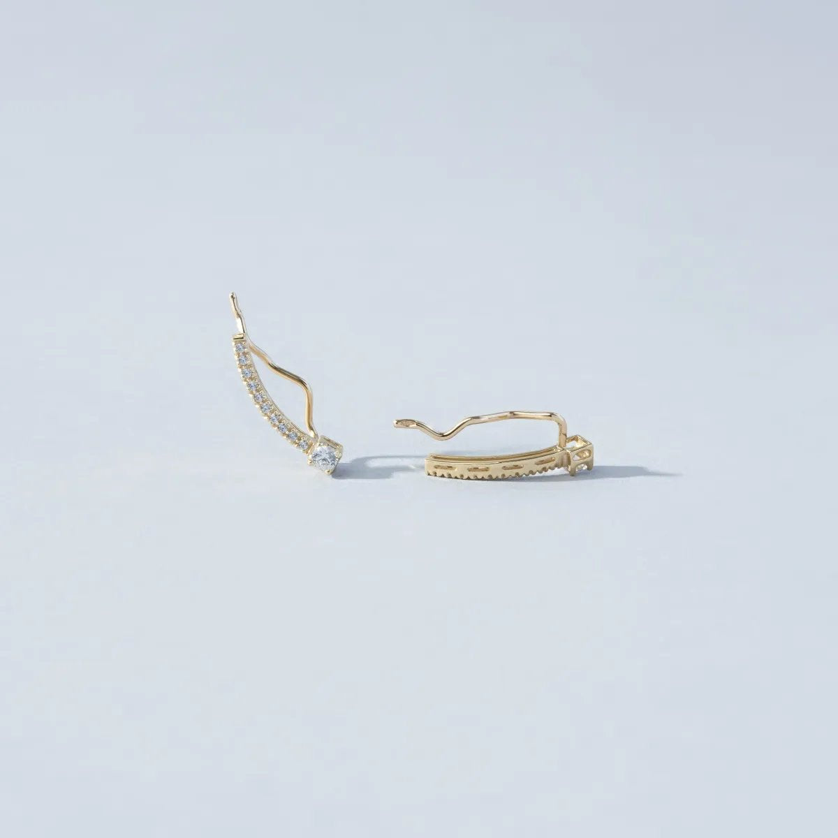 Yellow gold earrings with zirconia