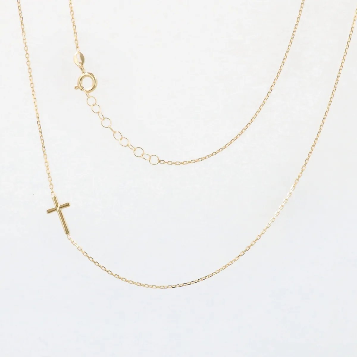 Lightweight yellow gold rosary necklace