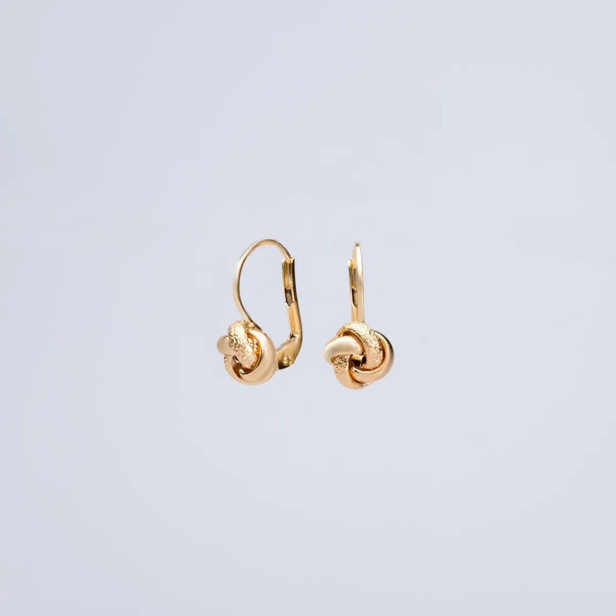 Yellow gold "knot" earrings