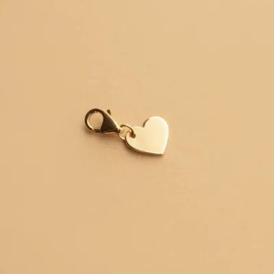 Yellow gold heart-shaped charm pendant