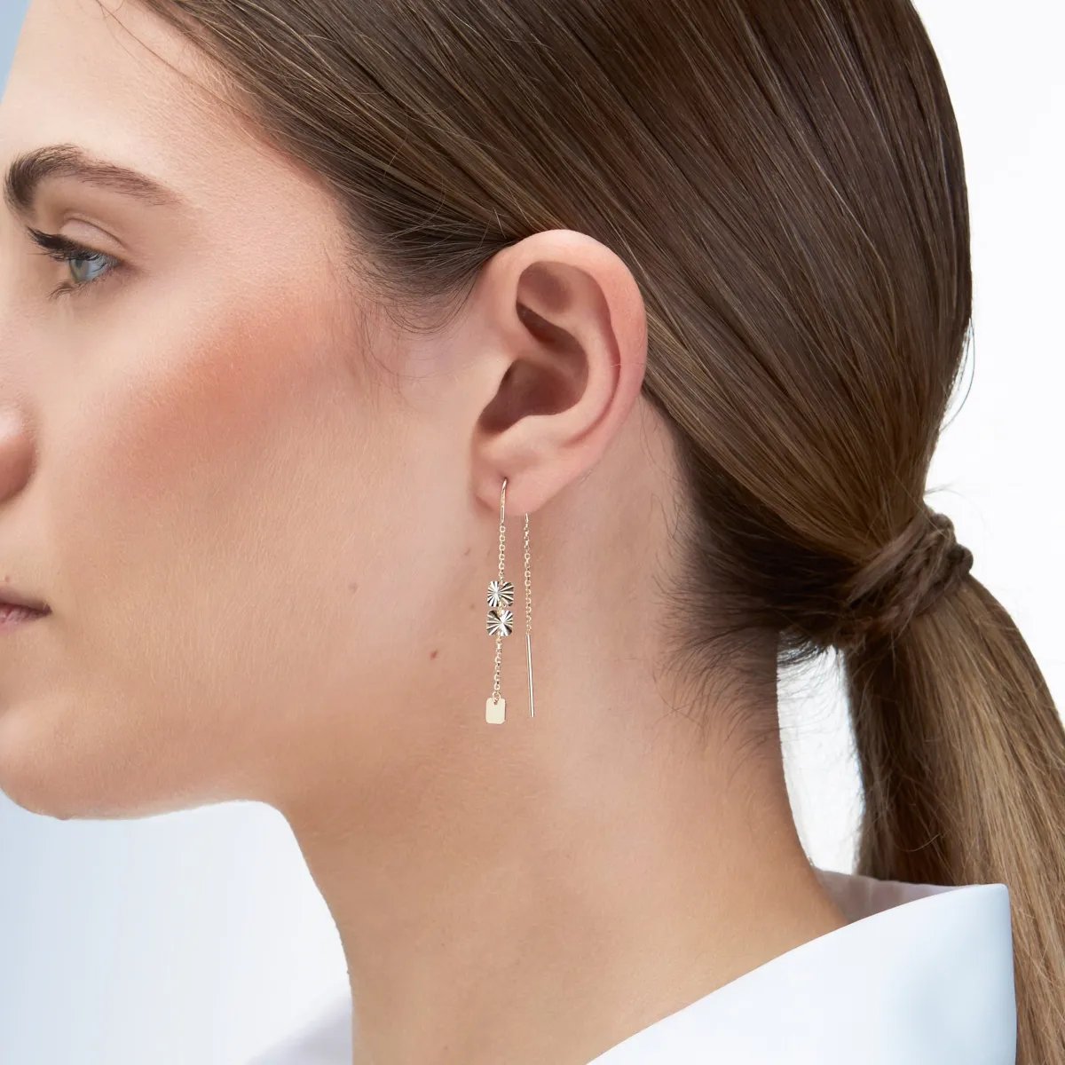 Yellow Gold Lightweight Chain Earrings