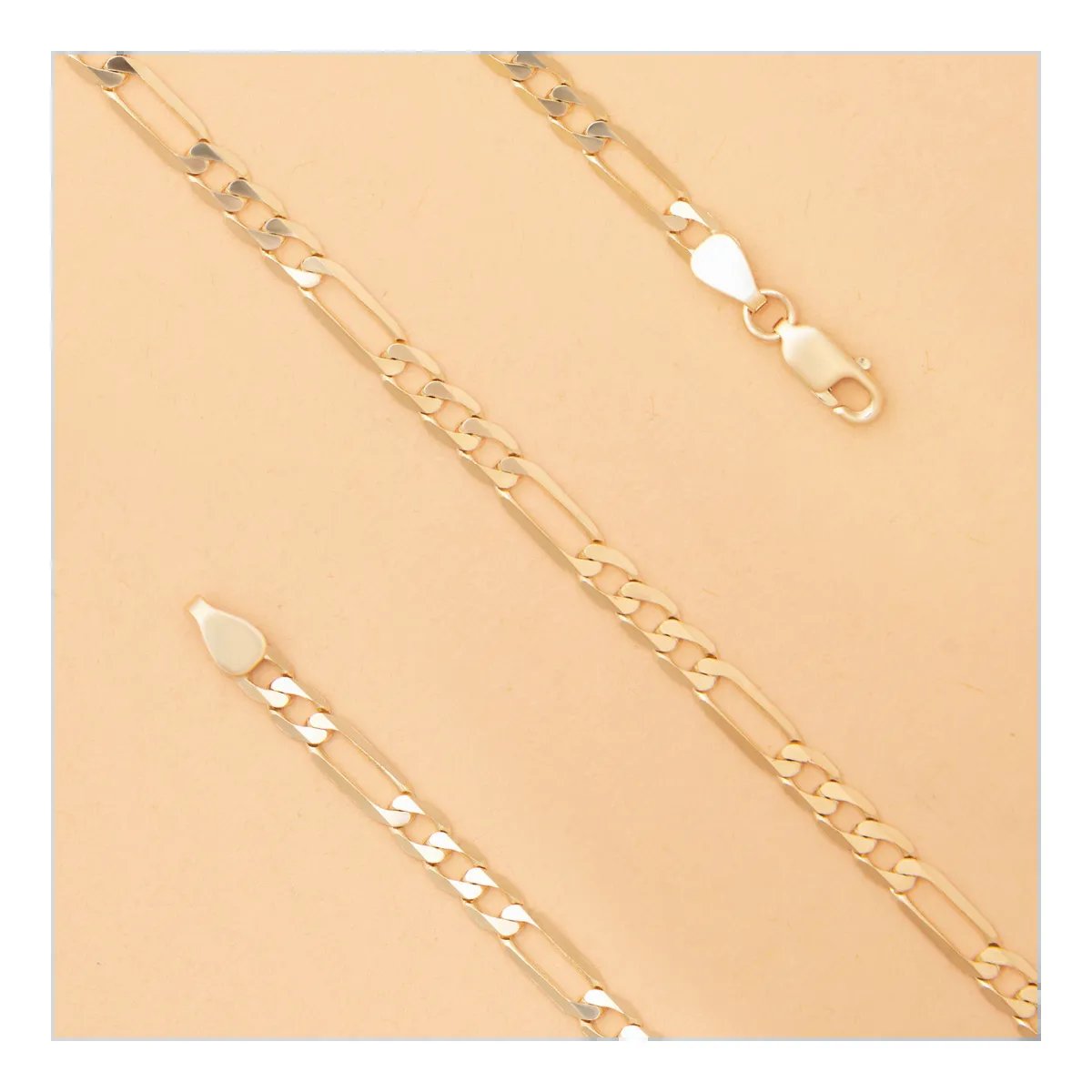 Flat Figaro - Polished Gold Chain