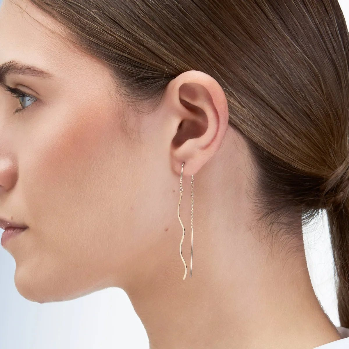 Yellow Gold Lightweight Chain Earrings