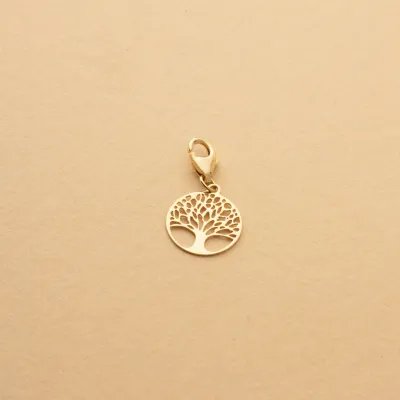 Yellow gold "Tree of life" charm pendant
