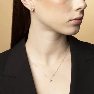 White Gold Set (earrings + necklace) with cubic zirconia