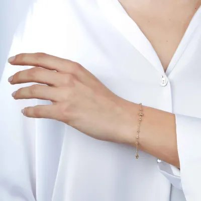 Light yellow gold bracelet with balls