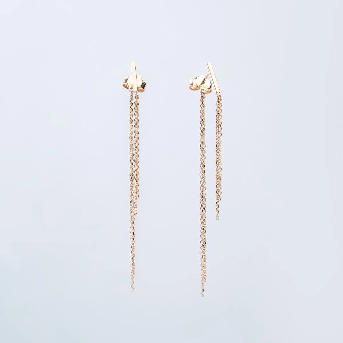 Yellow Gold Lightweight Chain Earrings