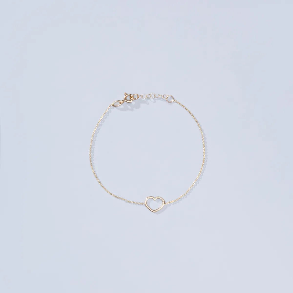 Lightweight yellow gold bracelet with heart