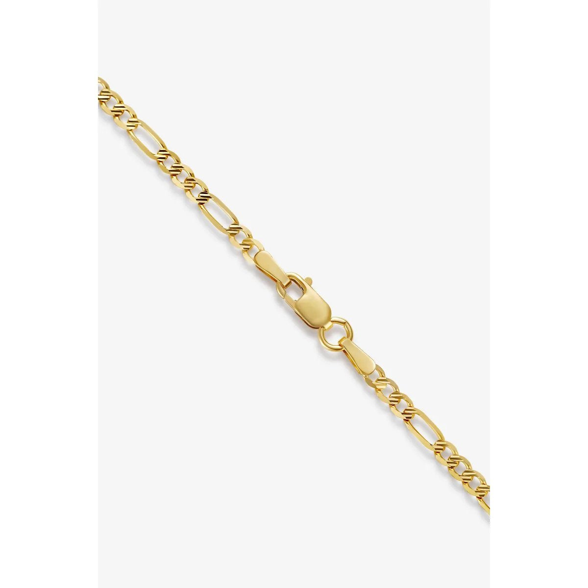 Flat Figaro - Diamond-cut/Engraved Gold Chain
