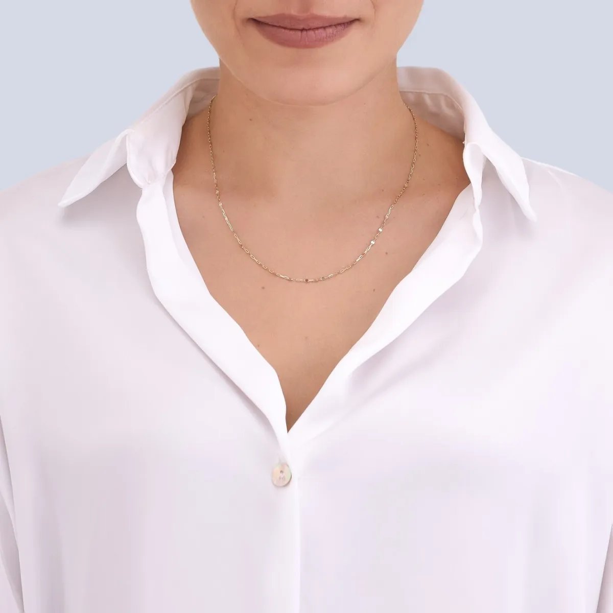 Light yellow gold chain alternating fancy style