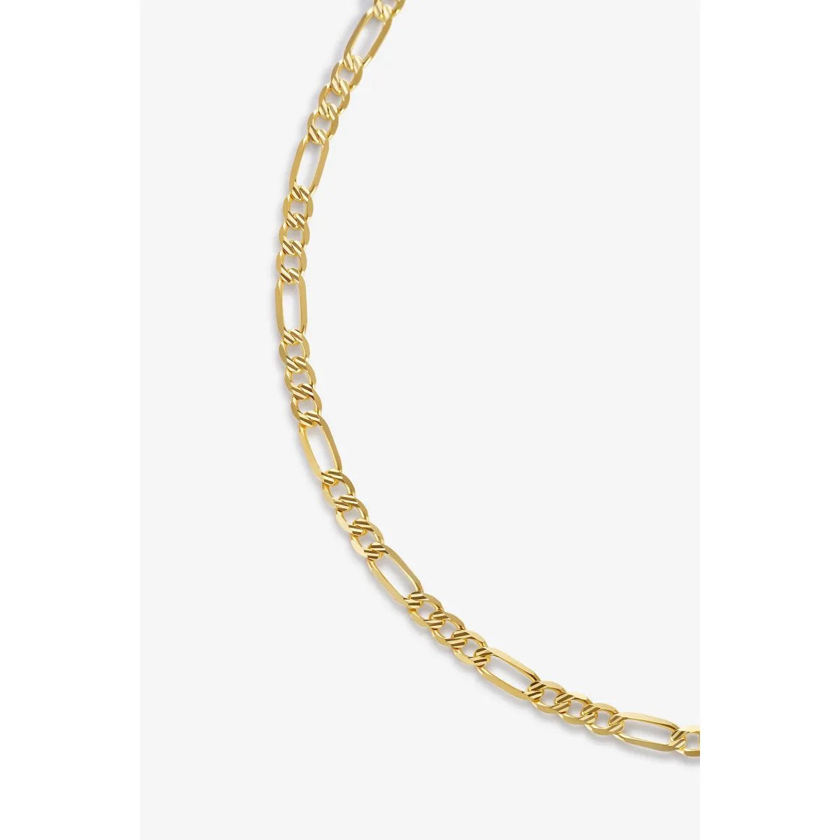 Flat Figaro - Diamond-cut/Engraved Gold Chain