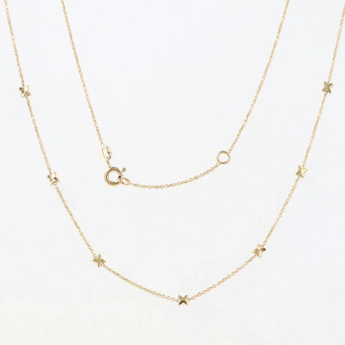 Lightweight yellow gold necklace and bracelet set